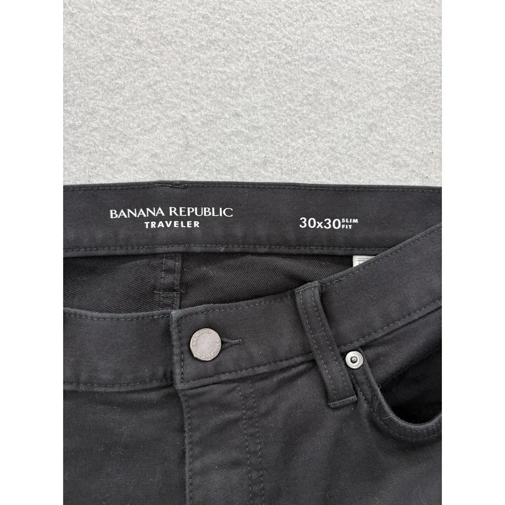 Banana Republic Traveler Slim Jeans Mens 30x30 Black Stretch Denim Pants Preppy